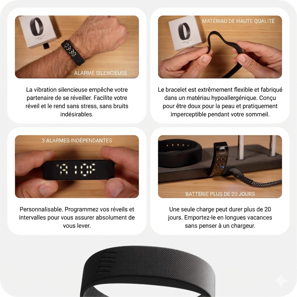 Bracelet Réveil Vibrant Intelligent